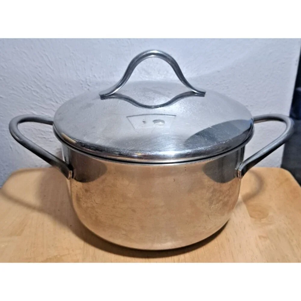 Barazzoni Stainless Steel 18/10 Stockpot 018 2qt Made In Italy Pot with Lid